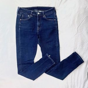 {H&M} High-Waisted Jeans with Zipper Details